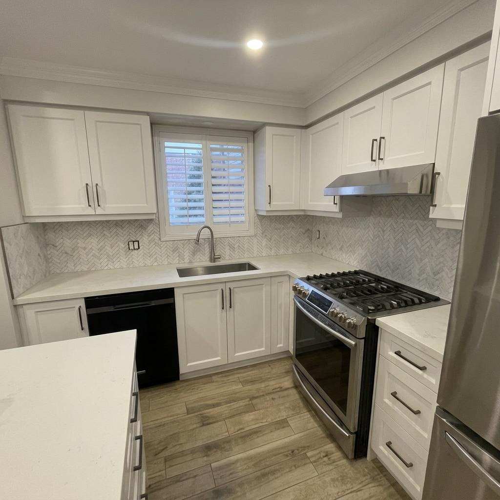 Kitchen before renovation — original layout, no island